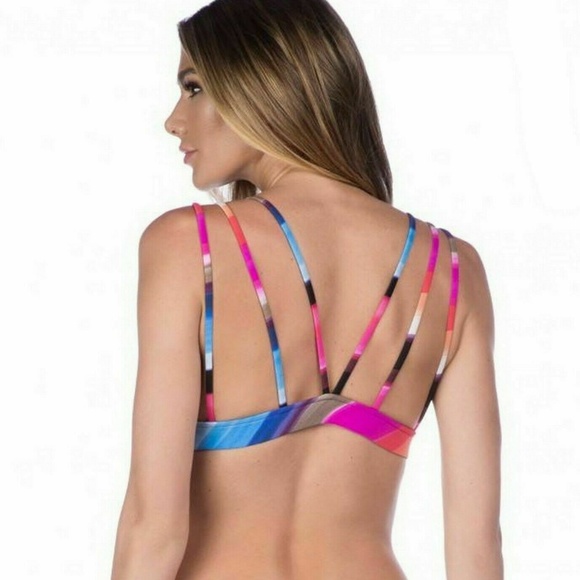 NWOT $72 LA BLANCA HORIZON 12 STRAP TOP - Picture 2 of 5